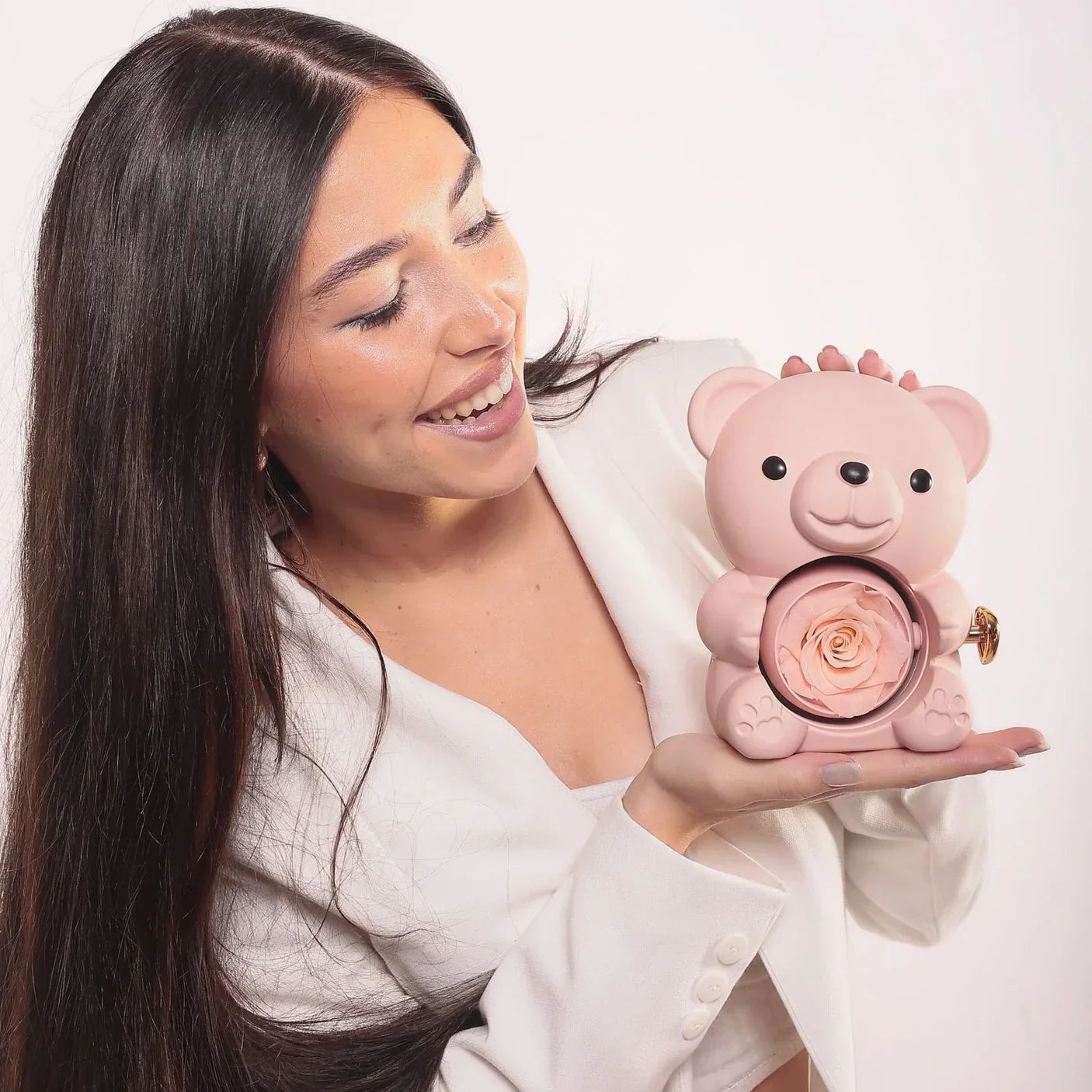 Eternal Rose Bear | Engraved Necklace