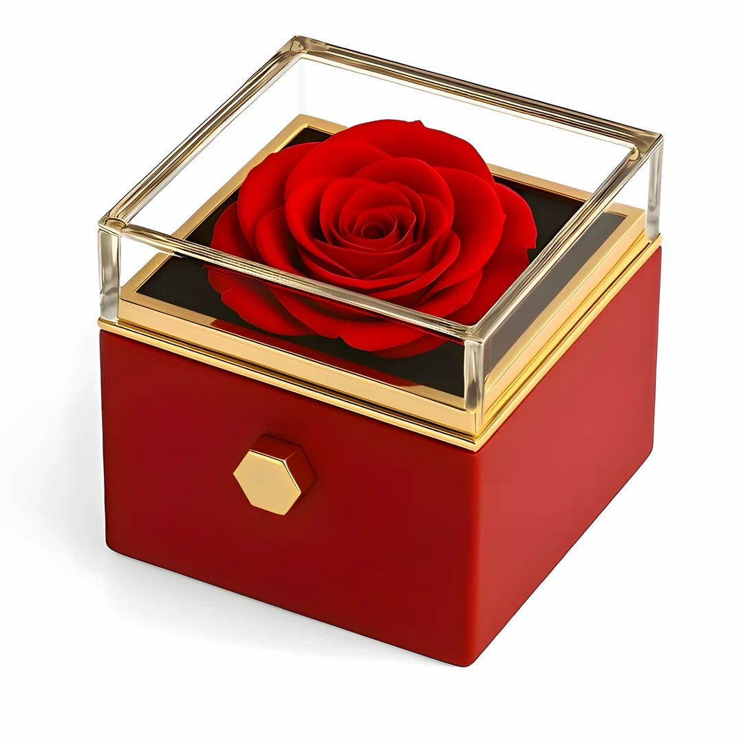 Eternal Rose Box with Engraved Necklace