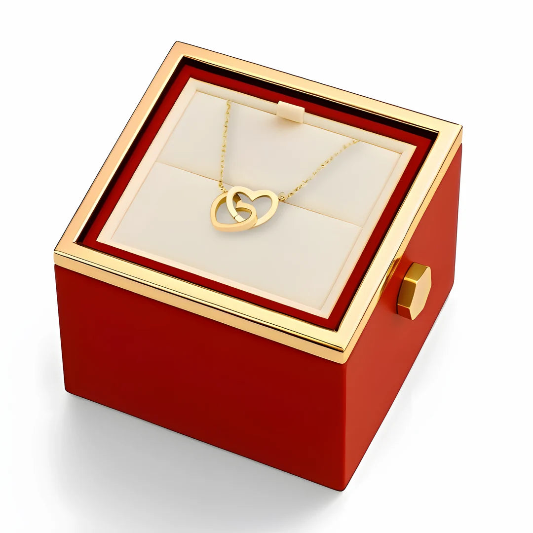 Eternal Rose Box with Engraved Necklace